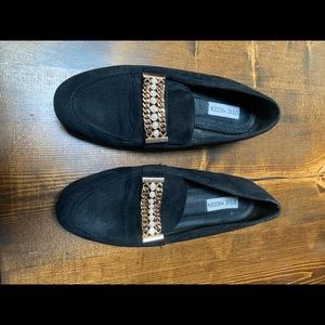 Steve Madden Suede Loafers with Pearls and Gold